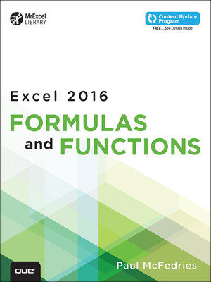 cover image of Excel 2016 Formulas and Functions